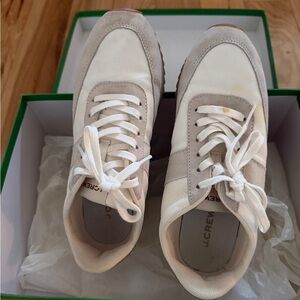 J. Crew Cream, Tan and Gold  Casual Sneakers